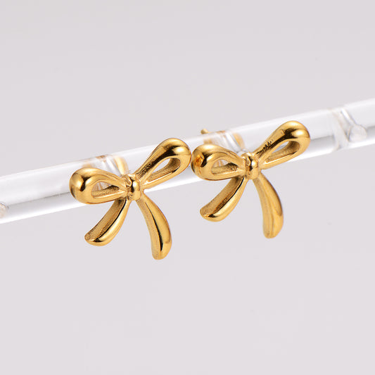 Lacey bow stud earrings
