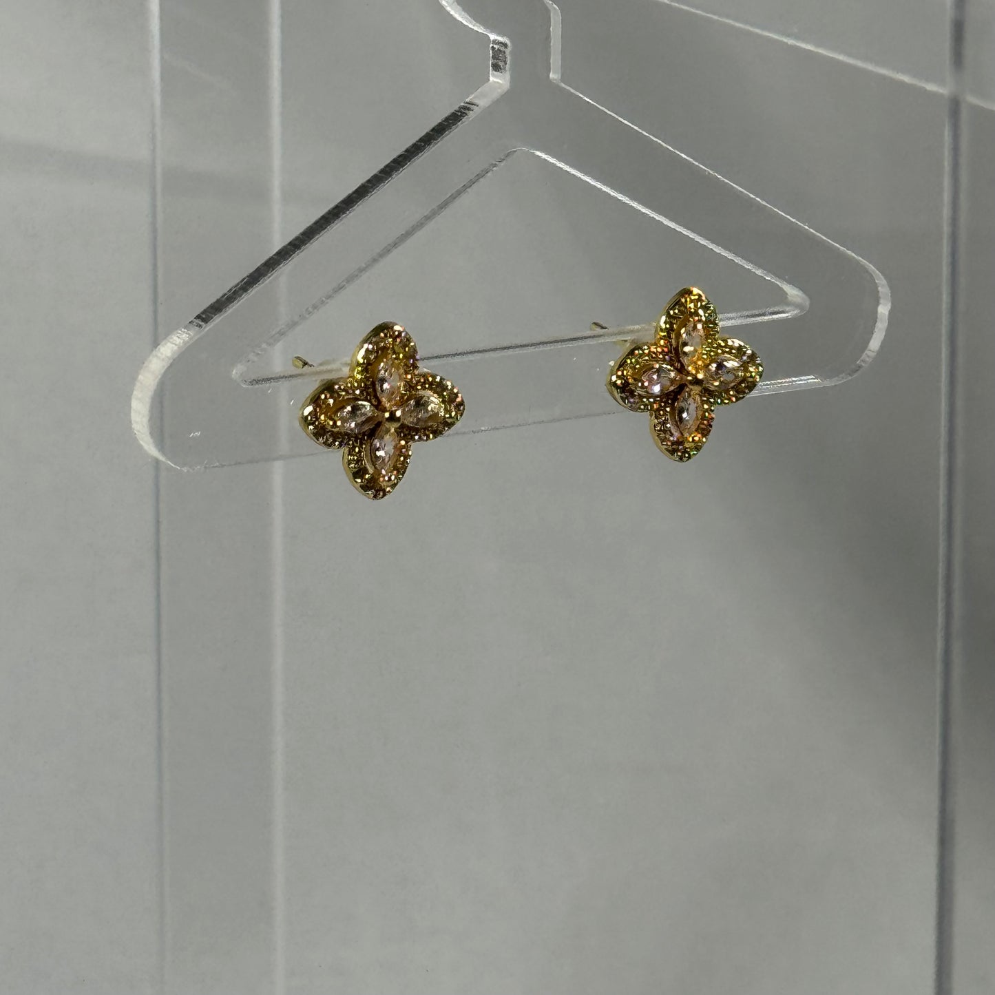 Celeste flower zircon stud earrings