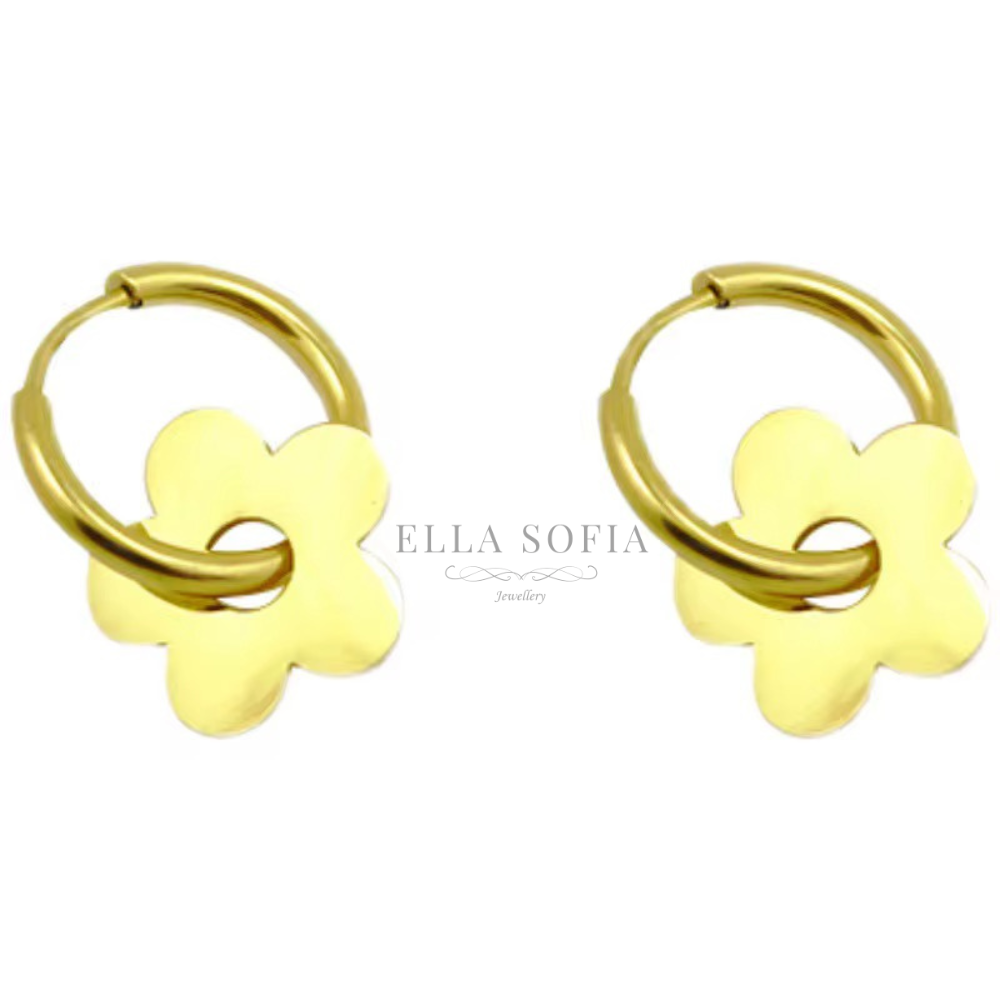 Fleur stainless steel hoop earrings
