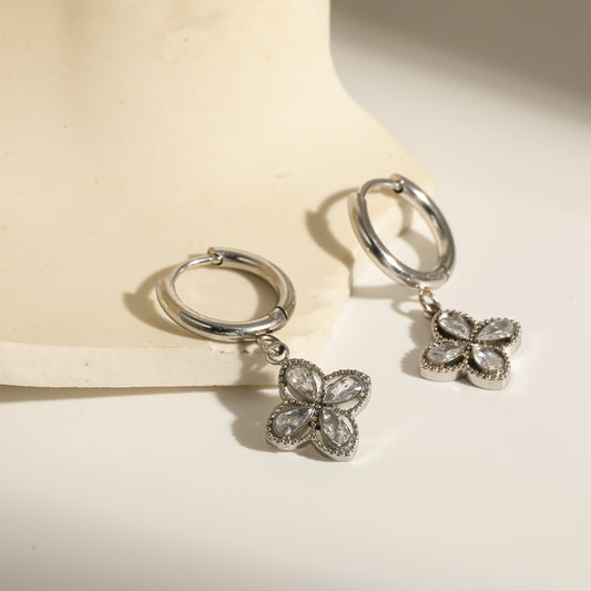 Stella flower zircon huggies