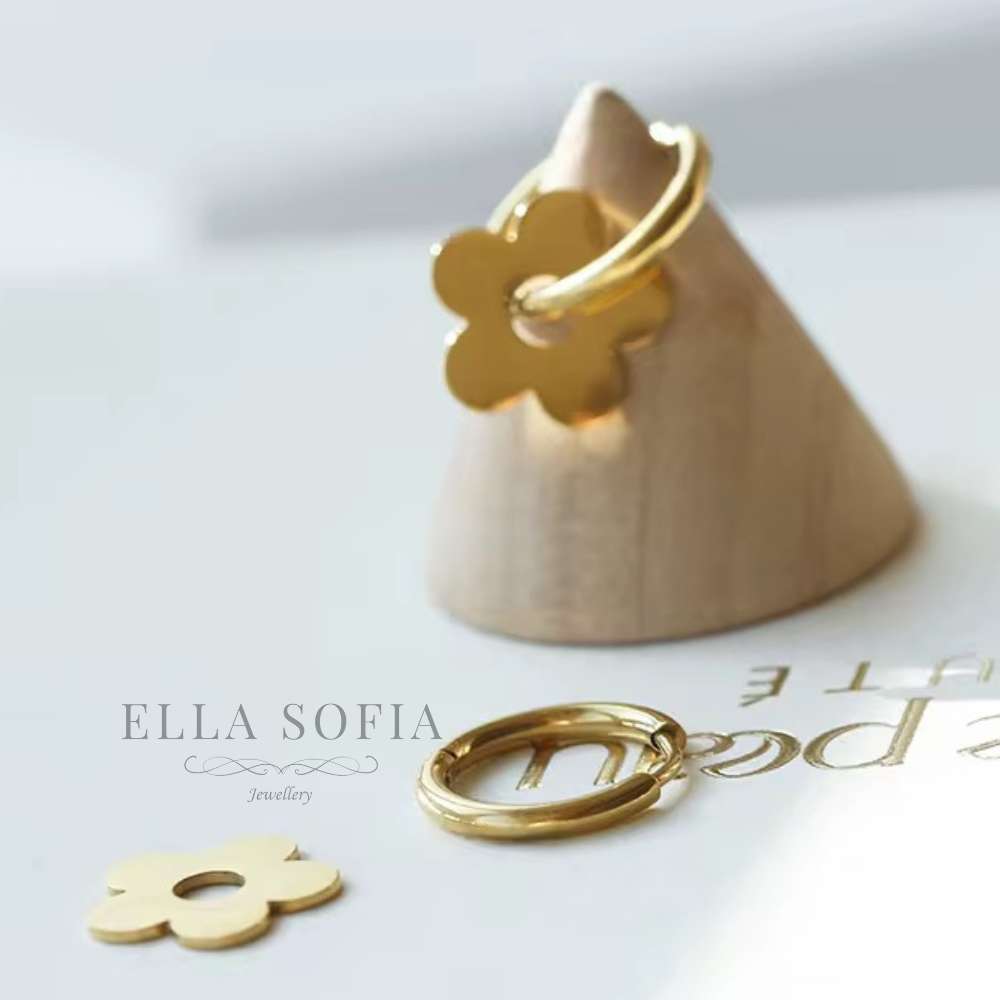 Fleur stainless steel hoop earrings