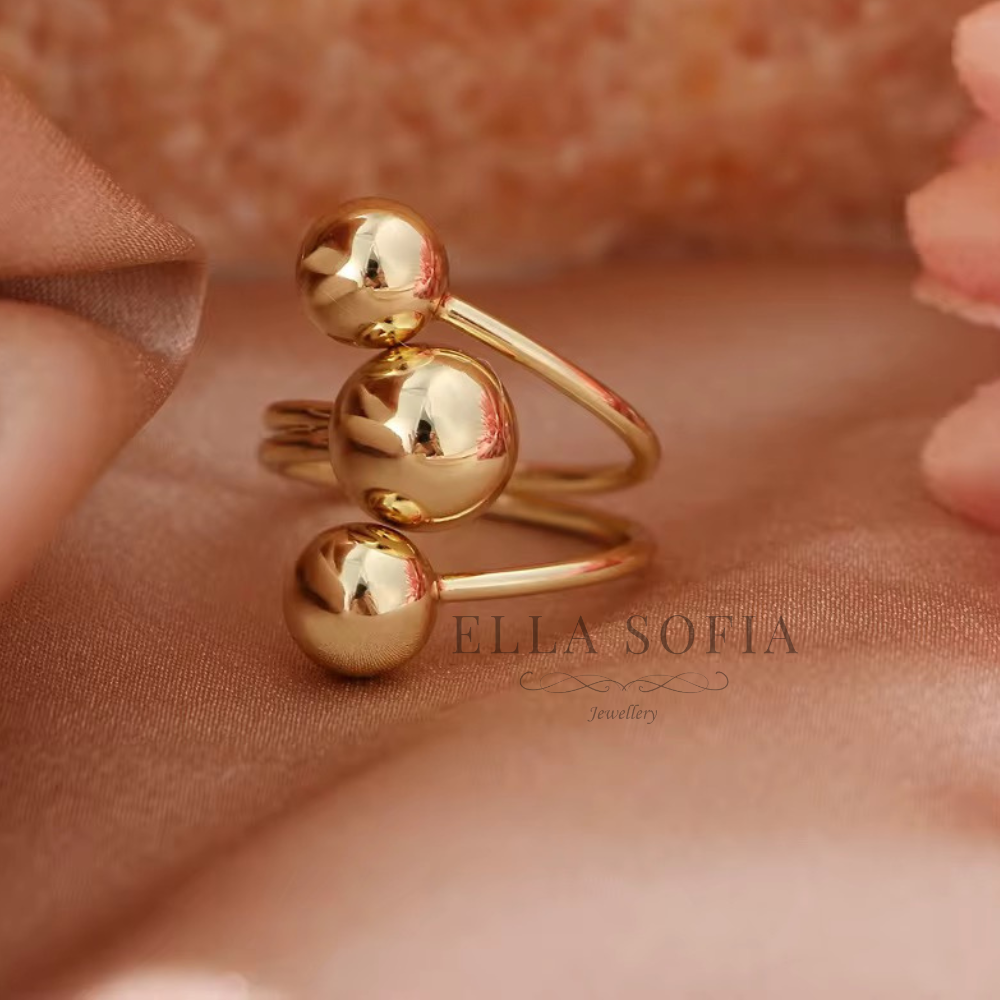 Natalia triple ball adjustable ring