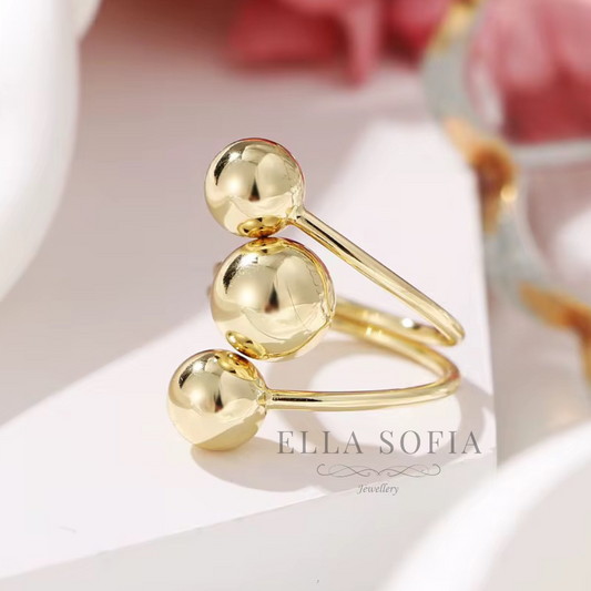 Natalia triple ball adjustable ring