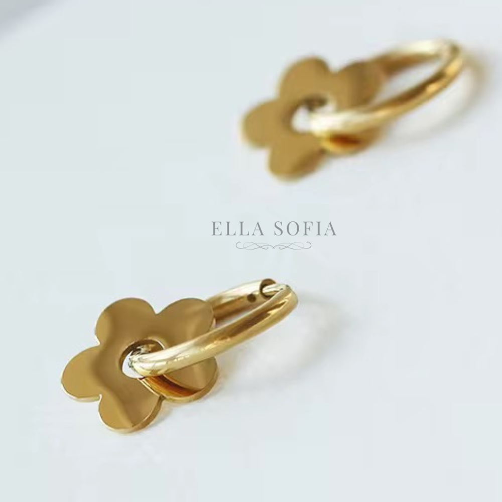 Fleur stainless steel hoop earrings