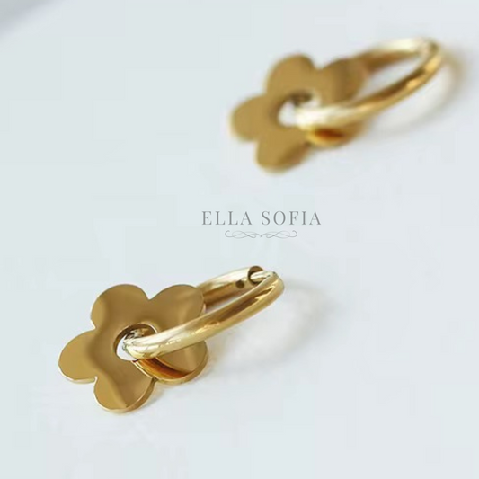 Fleur stainless steel hoop earrings
