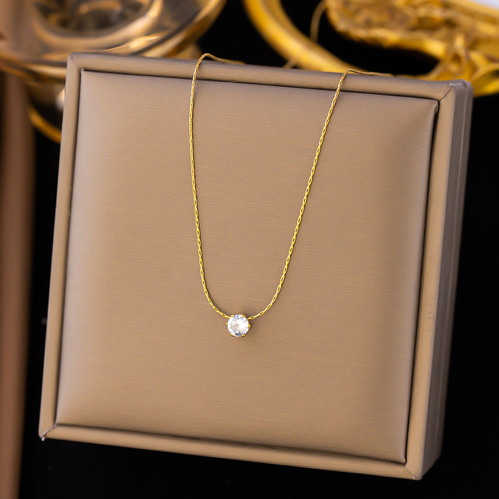 Kate dainty zircon necklace