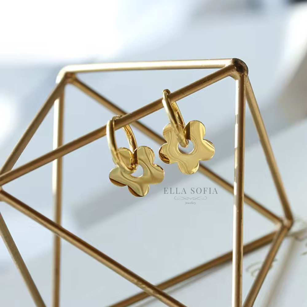 Fleur stainless steel hoop earrings