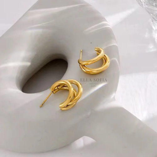 Clara triple hoop earrings