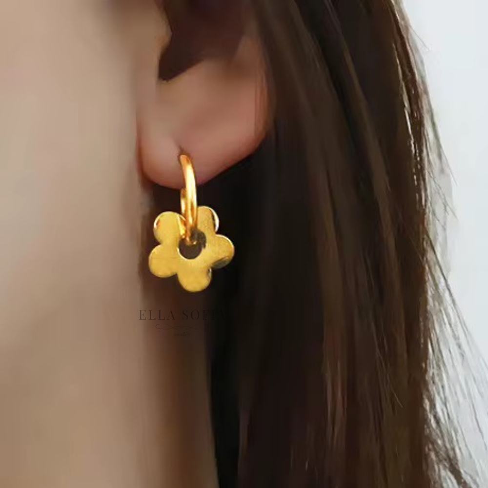 Fleur stainless steel hoop earrings