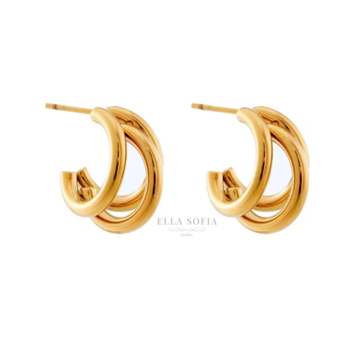 Clara triple hoop earrings