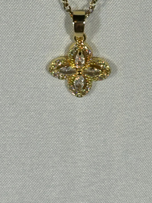 Celeste flower zircon necklace