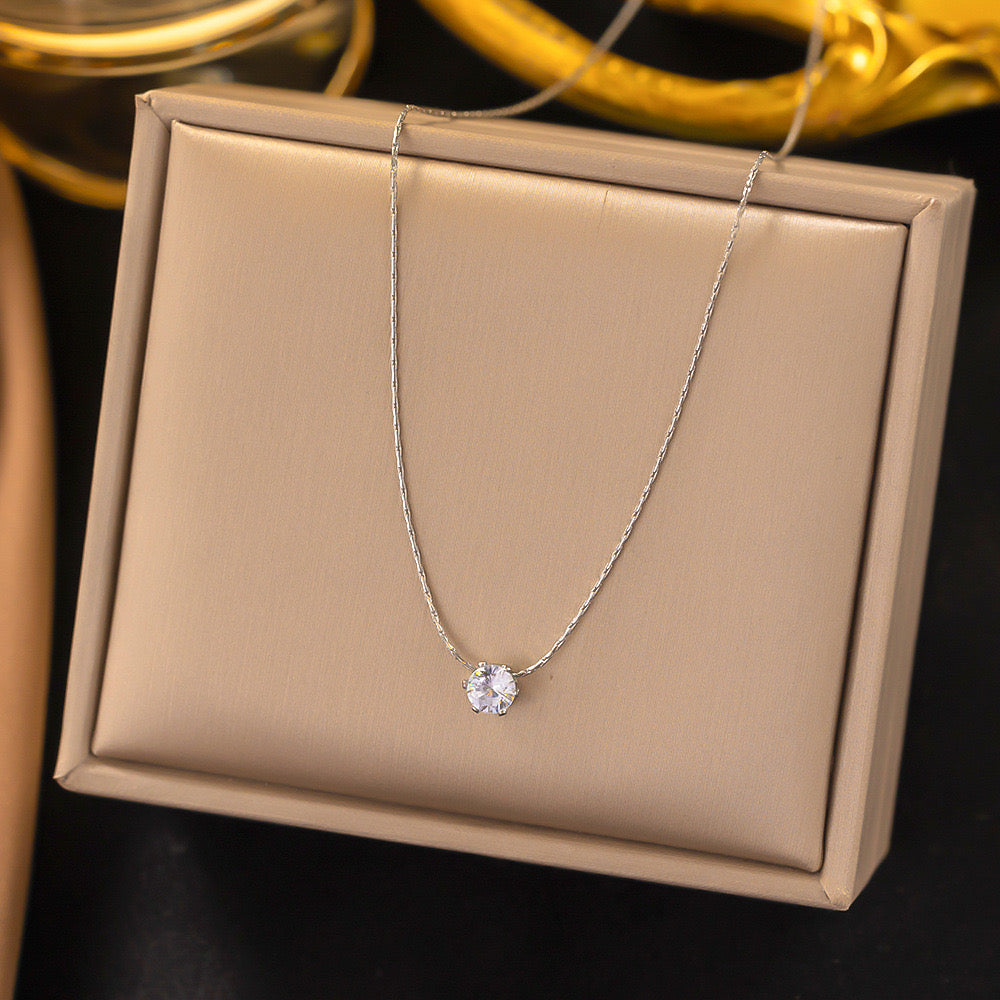 Kate dainty zircon necklace