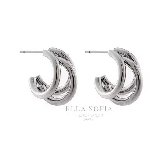 Clara triple hoop earrings