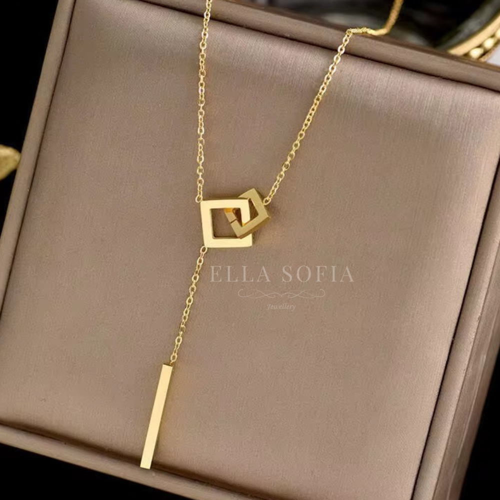 Alex geometric square necklace