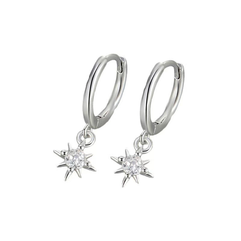 Saffron sun huggie earrings